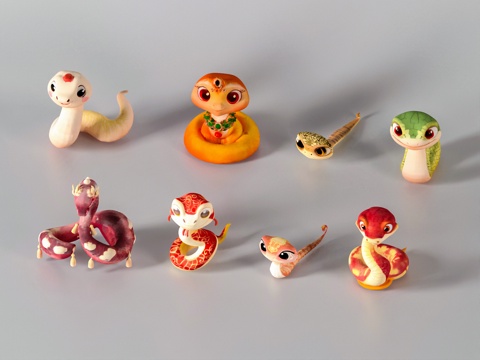 Snake Sculpture Cartoon Snake Beauty Chen