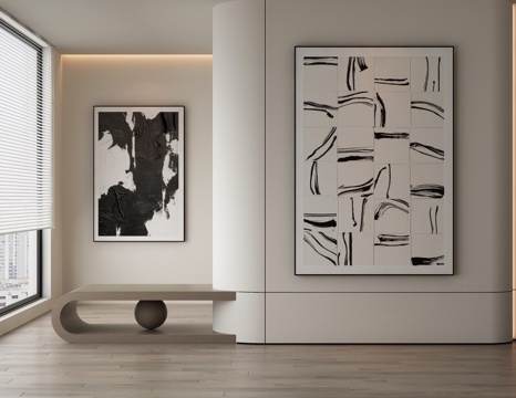 Modern Decorative Painting Abstract Painting Black and White Hanging Painting