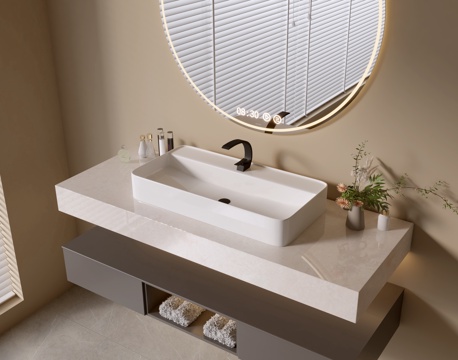 Modern Bathroom Cabinet Bathroom Counter Basin Mirror Cabinet Sink