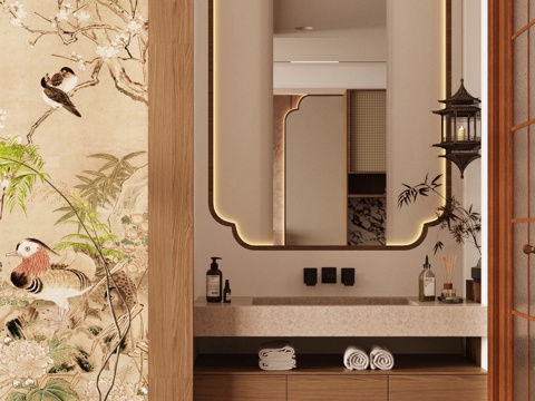 Neo-Chinese Style Toilet Wash Basin