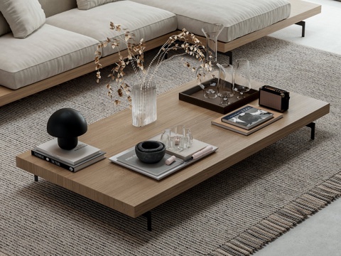 B & B Italia Dock Square Coffee Table Log Coffee Table