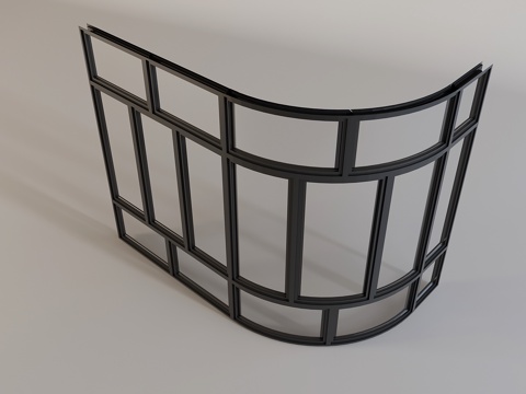 modern window curved window broken bridge aluminum curved sliding window