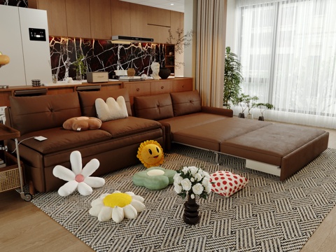 Middle-style double sofa