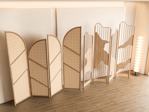 New Chinese-style Rattan Partition Folding Screen