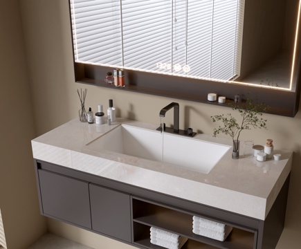 Modern Bathroom Cabinet Bathroom Counter Basin Mirror Cabinet Sink