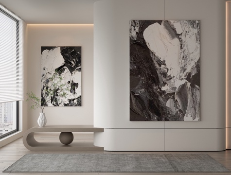 Modern decorative painting black and white texture painting