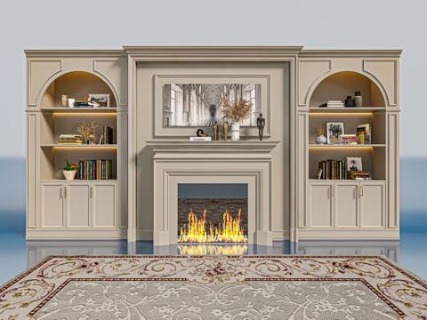 French Bookcase Fireplace