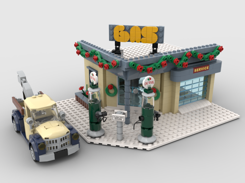 Lego toy building blocks toy gas station