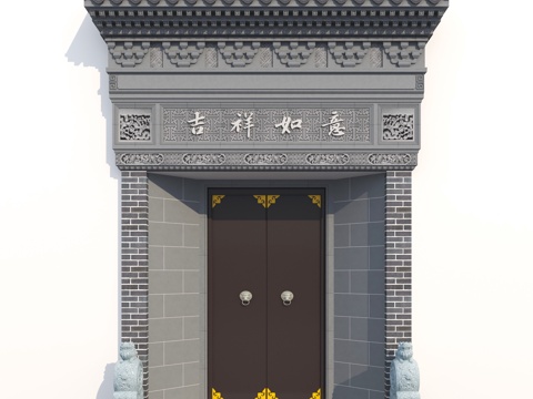 Chinese-style Huizhou Gate Head Entrance Gate Ancient Building