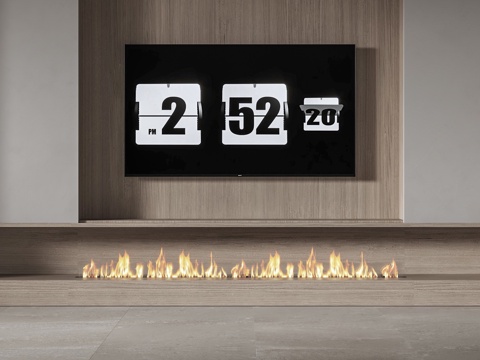 Modern fireplace Wall TV background wall