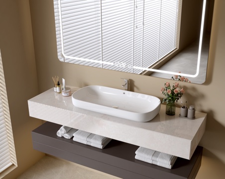 Modern Bathroom Cabinet Bathroom Counter Basin Mirror Cabinet Sink