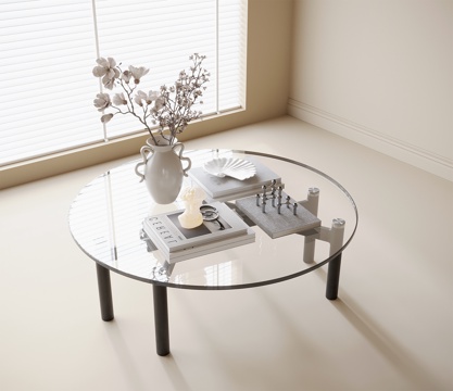 Modern Glass Coffee Table Round Coffee Table