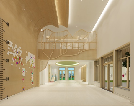 Modern Kindergarten Lobby Activity Room