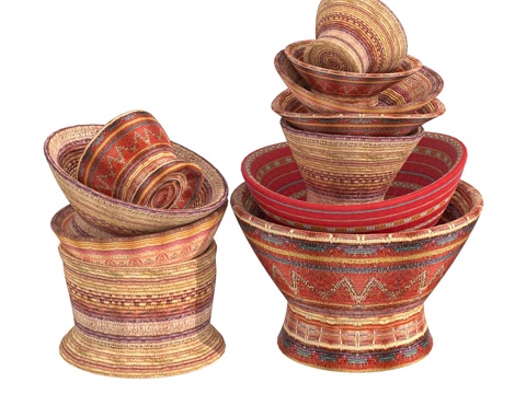 Ethnic style woven basket