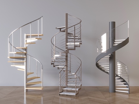 Modern revolving glass staircase