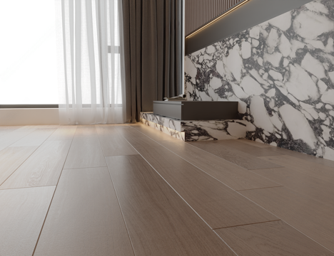 Modern wood floor Bulgari marble