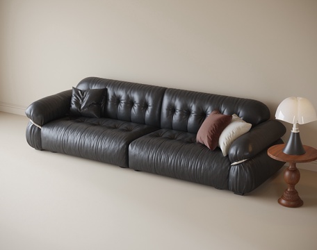 French Leather Sofa Double Sofa