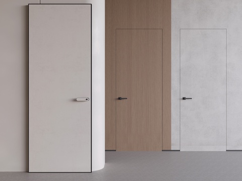 Modern invisible flat door single door solid wood door