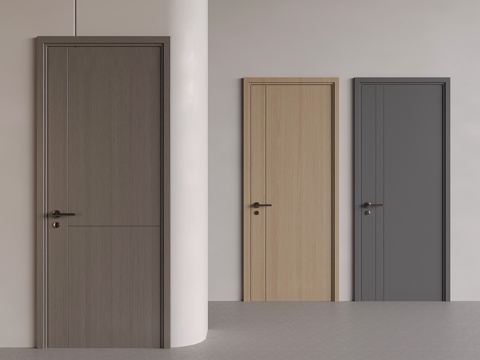 Modern Invisible Solid Wooden Door Single Door Swing Door Invisible Door