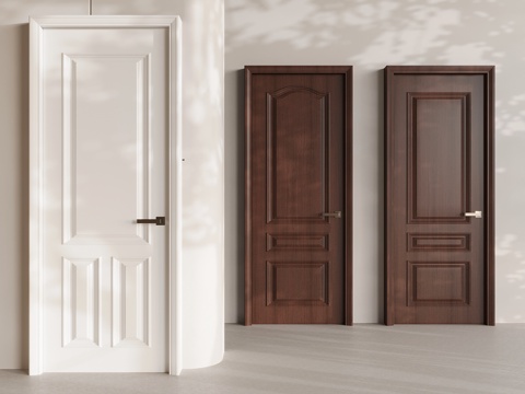 Neo-Chinese Style Flat Door Bedroom Door Single Door