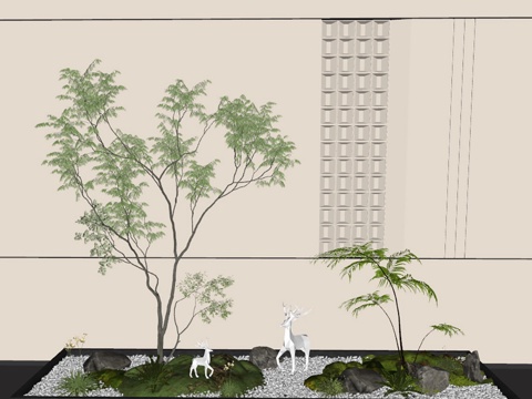 Landscape landscaping flower pond courtyard sketch