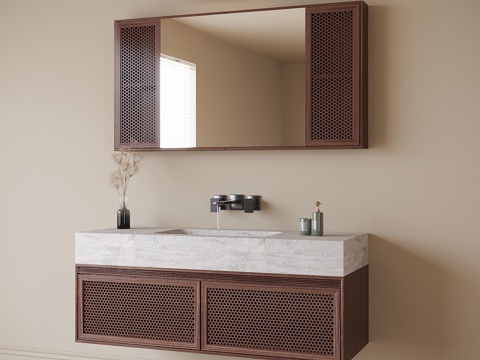 Mid-century Style Bathroom Cabinet Bathroom Cabinet Washstand Mirror Cabinet