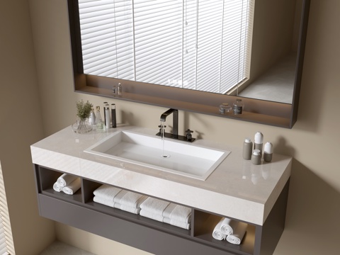 Modern Bathroom Cabinet Bathroom Counter Basin Mirror Cabinet Sink