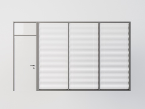 Modern glass partition office high partition wall double louver partition wall