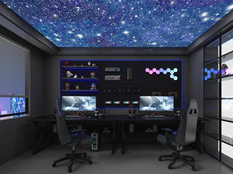 Modern e-sports room hand-run room