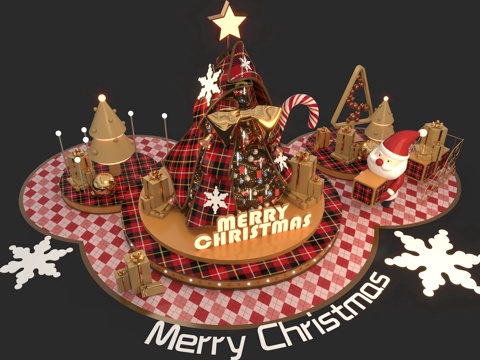 Modern Christmas Tree Art Display Photo Pin Point