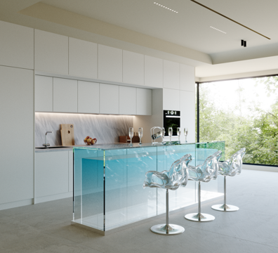 Modern acrylic bar counter