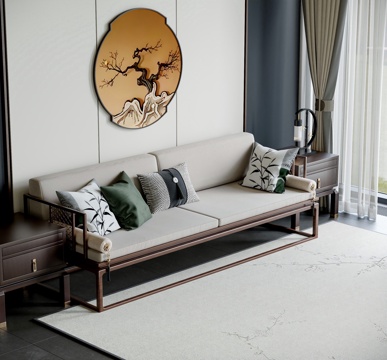 New Chinese-style double sofa