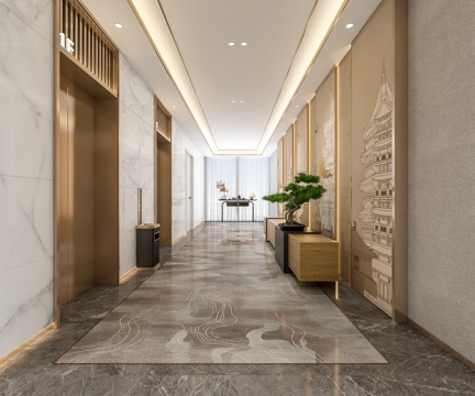 New Chinese Hotel Elevator Hall