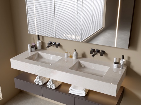 Modern Bathroom Cabinet Bathroom Counter Basin Bathroom Decoration Mirror Cabinet Sink