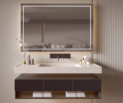 Modern Bathroom Cabinet Bathroom Counter Basin Bathroom Decoration Mirror Cabinet Sink