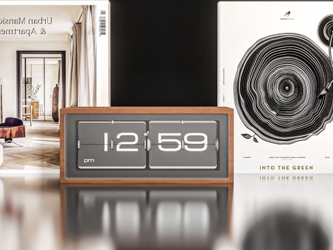 Book decoration desktop alarm clock