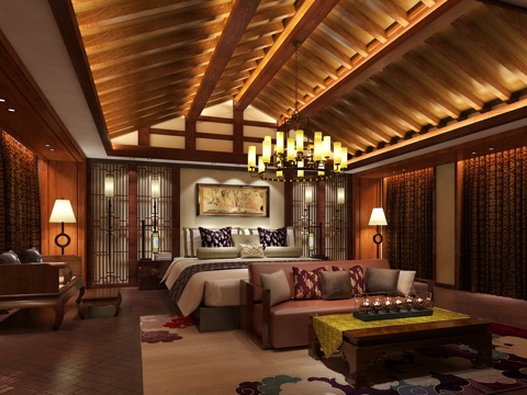 New Chinese-style master bedroom