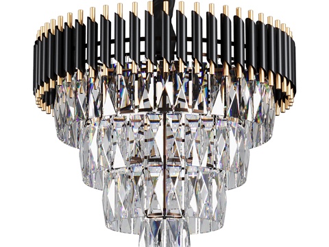 Multi-layer crystal chandelier