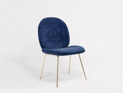 Modern flannel seat dining chair