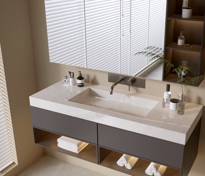 Modern Bathroom Cabinet Mirror Cabinet Wash Sink