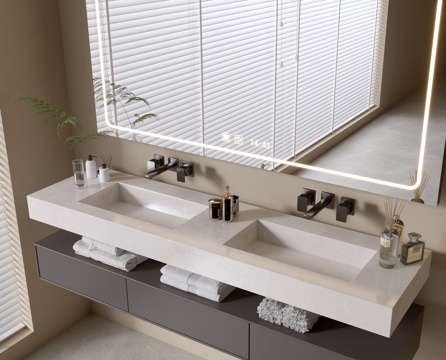 Modern Bathroom Cabinet Bathroom Counter Basin Bathroom Decoration Mirror Cabinet Sink