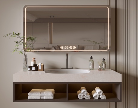 Modern Bathroom Cabinet Mirror Cabinet Wash Sink