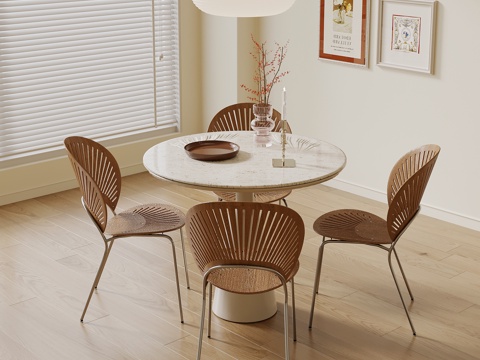 Cream Style dining table and chair round table