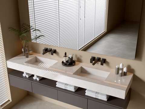 Modern Bathroom Cabinet Bathroom Counter Basin Bathroom Decoration Mirror Cabinet Sink