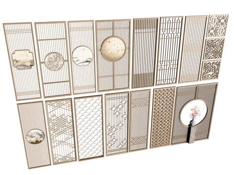 Modern partition grille screen wooden screen free