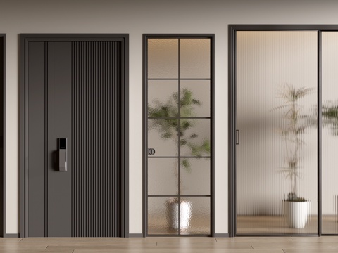 Modern single door bedroom door glass door sliding door entry door