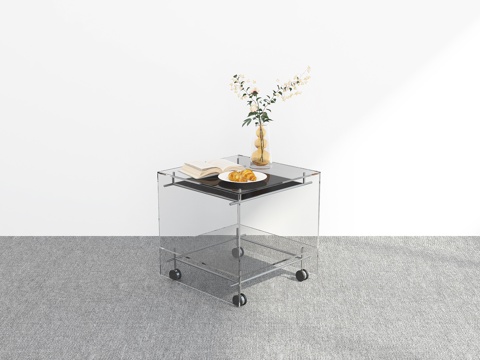 Modern Acrylic Corner Table Side Table Mobile Side Cabinet