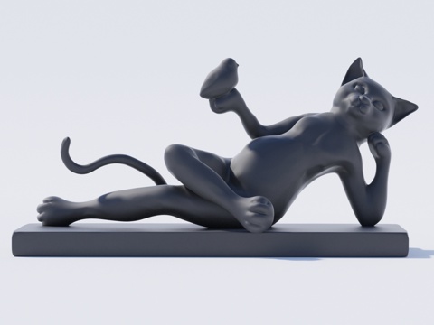 Cat Sculpture Ornaments Lying Posture Cat Sculpture Animal Sculpture