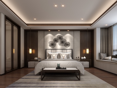 New Chinese-style master bedroom