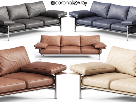 BB ITALIA Couch leather sofa